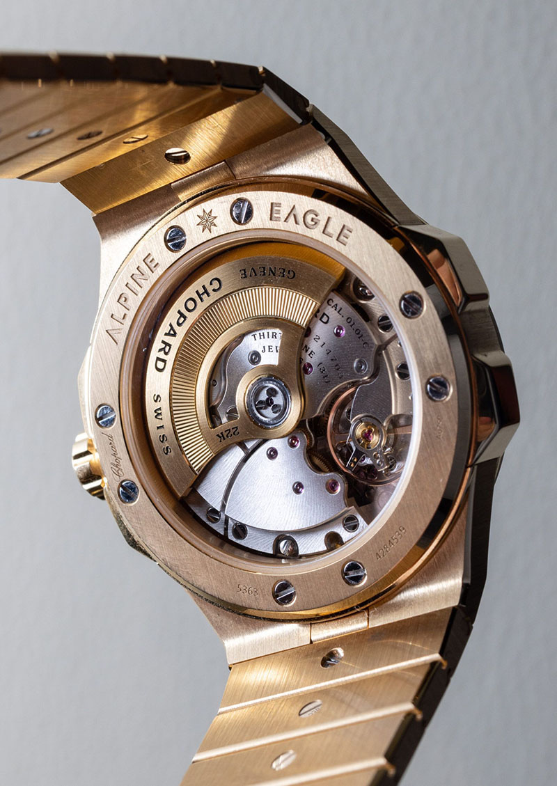 萧邦高山鹰41毫米18k黄色手表，高品质结构腕表！（图）